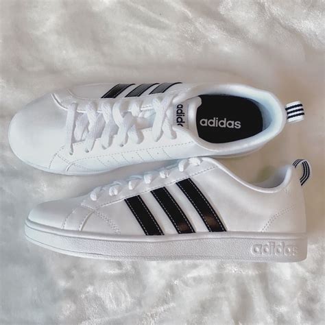 adidas white shoes with black stripes